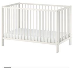 Baby Crib. White With Mattress