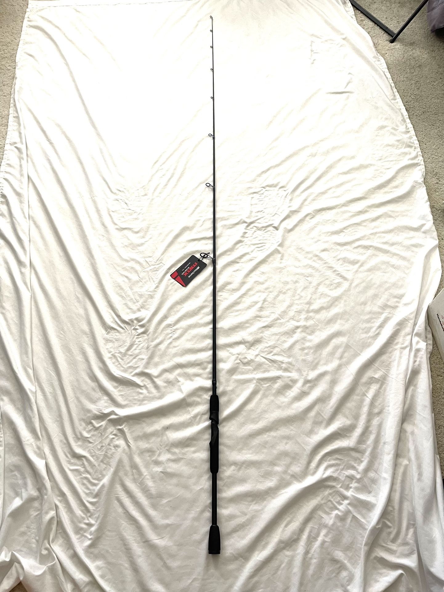 Brand New Never Used With Tags Abu Garcia (Max-Black Max) 7ft Light, Medium Action, Fishing Rod. This is for a spinner fishing reel.