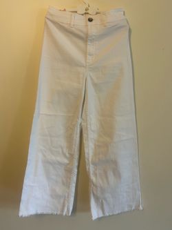 White Wide-Leg High-Rise Jeans