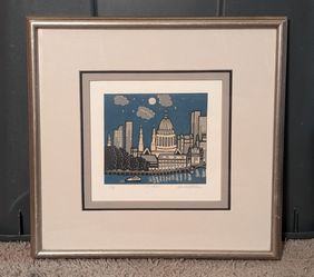 Vintage St Paul’s London Signed Emilie Miller 2/7 Ltd Ed 13½" x 13" Framed Print