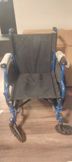 Transport Wheelchair with Blue Frame
