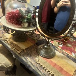 Antique Mirror And Bread Holder With Furniture