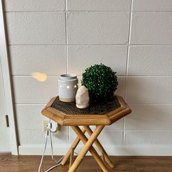 Bamboo Rattan Octagonal Side Table, Foldable