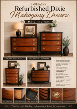 Vintage mahogany dresser set