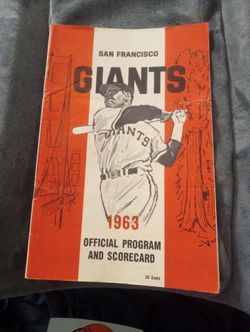 Vintage S.F Giants program. July 24,1963 Mays,McCovey,Snider(Mets)