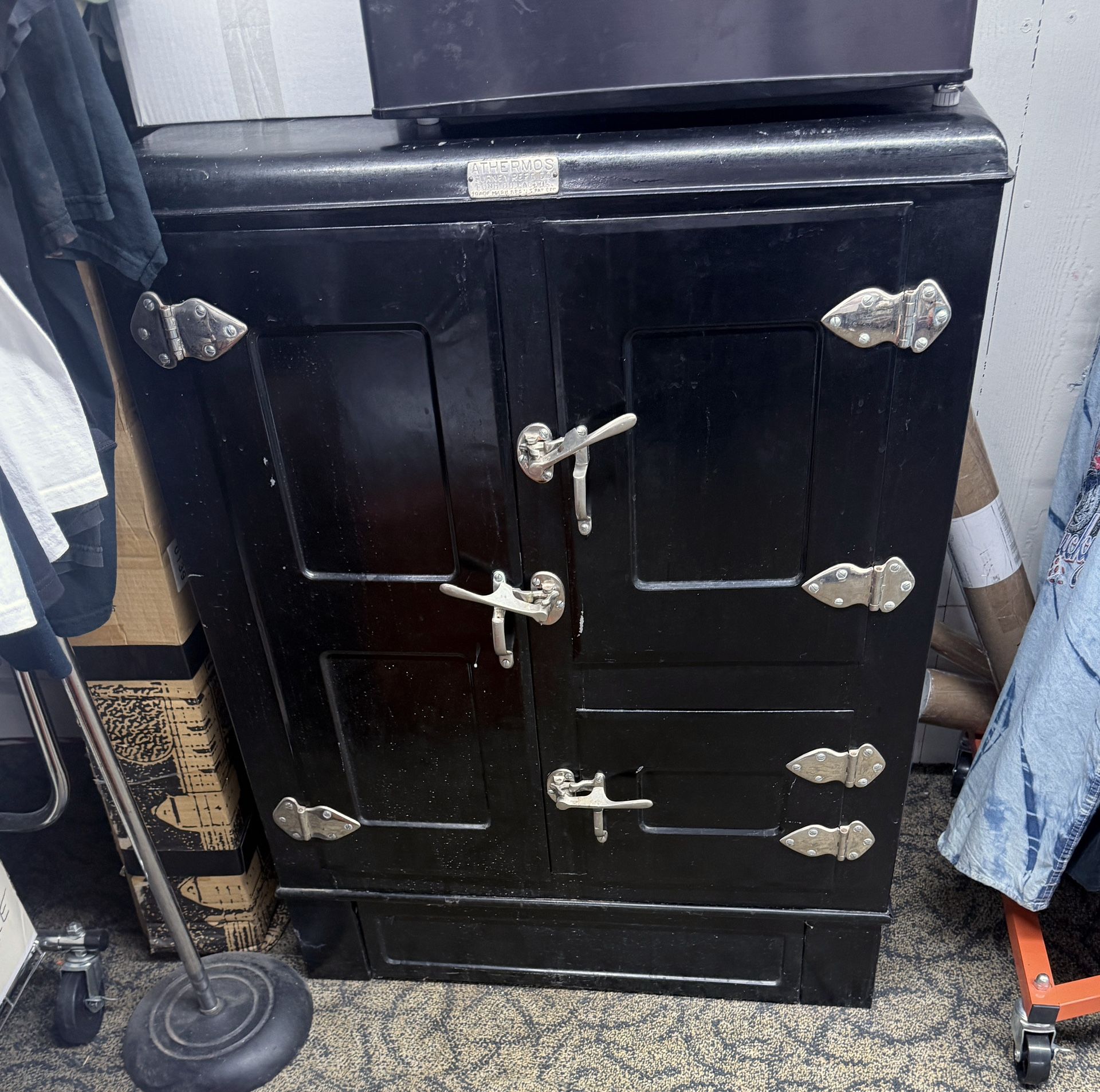 Vintage ATHERMOS Gurney Refrigerator Icebox Cabinet