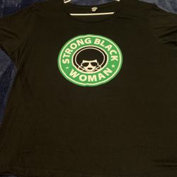 Womens Tomsblanks 3XL “Strong Black Woman” Black Graphic Tee Shirt 