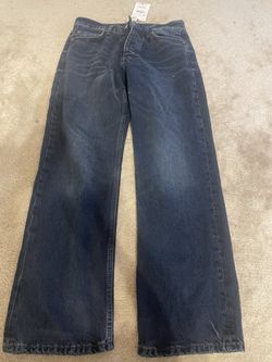 New navy blue straight leg Zara denim jeans