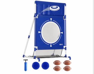 Brand new in the box- A11N SPORTS Poolside Target Game Set - 2-in-1 Outdoor Swimming Pool Toss Toy with Flying Discs & Foam Footballs, Backyard Water 