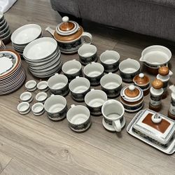 Vintage Goebel Burgund Dish Collection