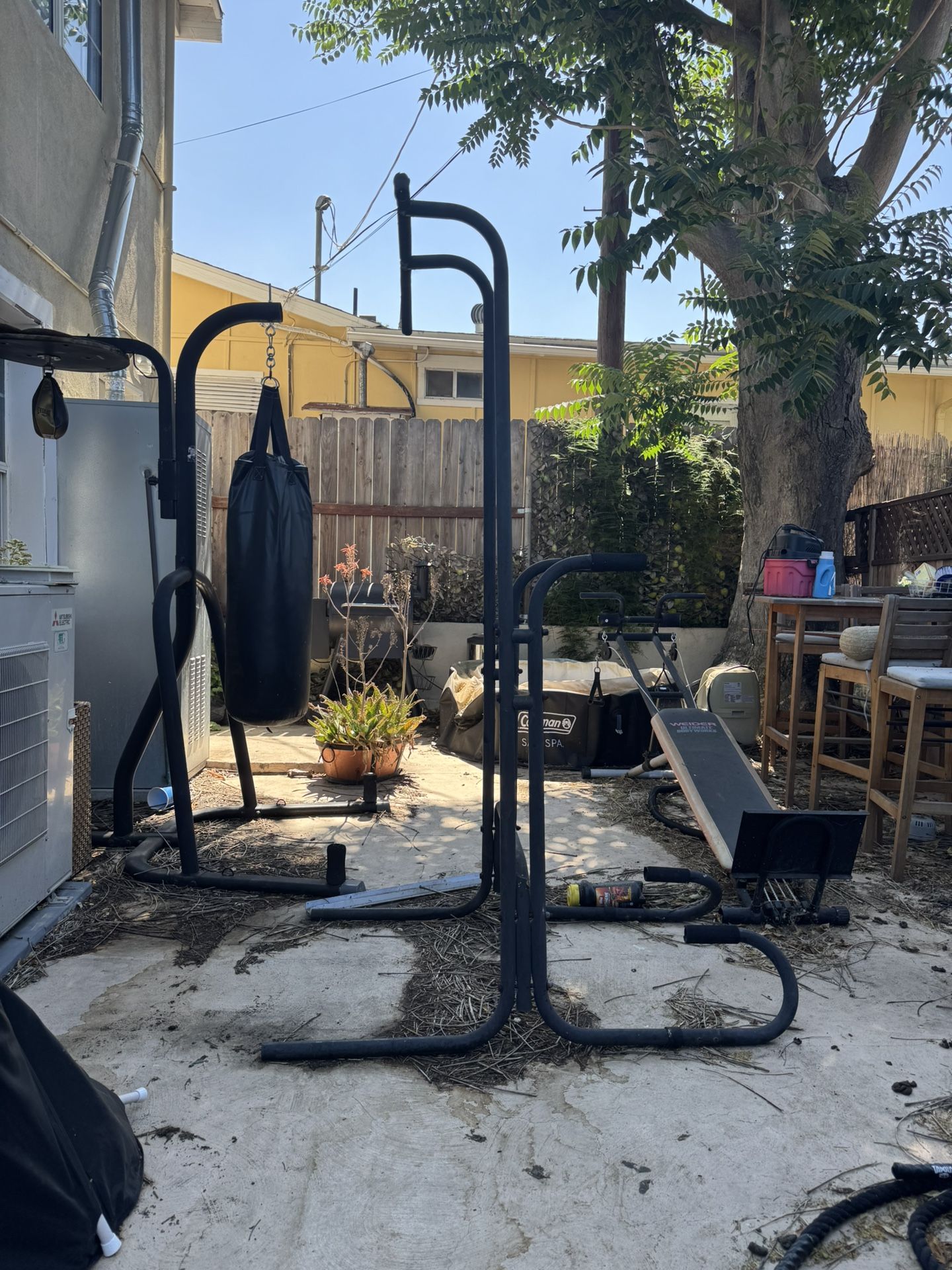 Exercise Equipment- Punching Bag Pull Up & Glider Bench