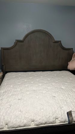 Gray Wood Arched Headboard