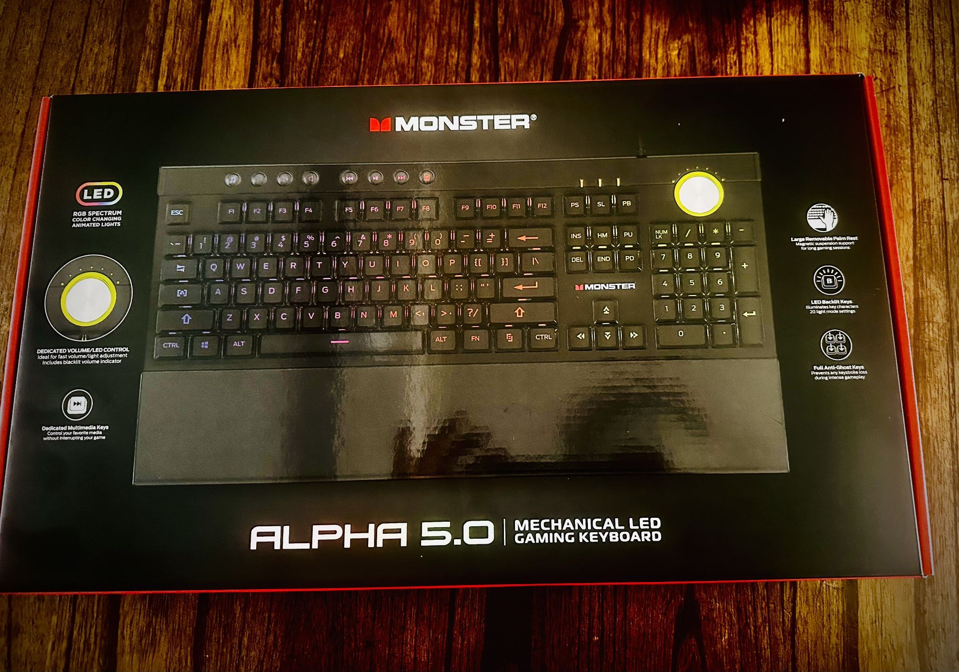Alpha Gaming Keyboard Monster’s stunning Alpha 5.0 mechanical keyboard sets a new standard of performance gaming right at your fingertips.