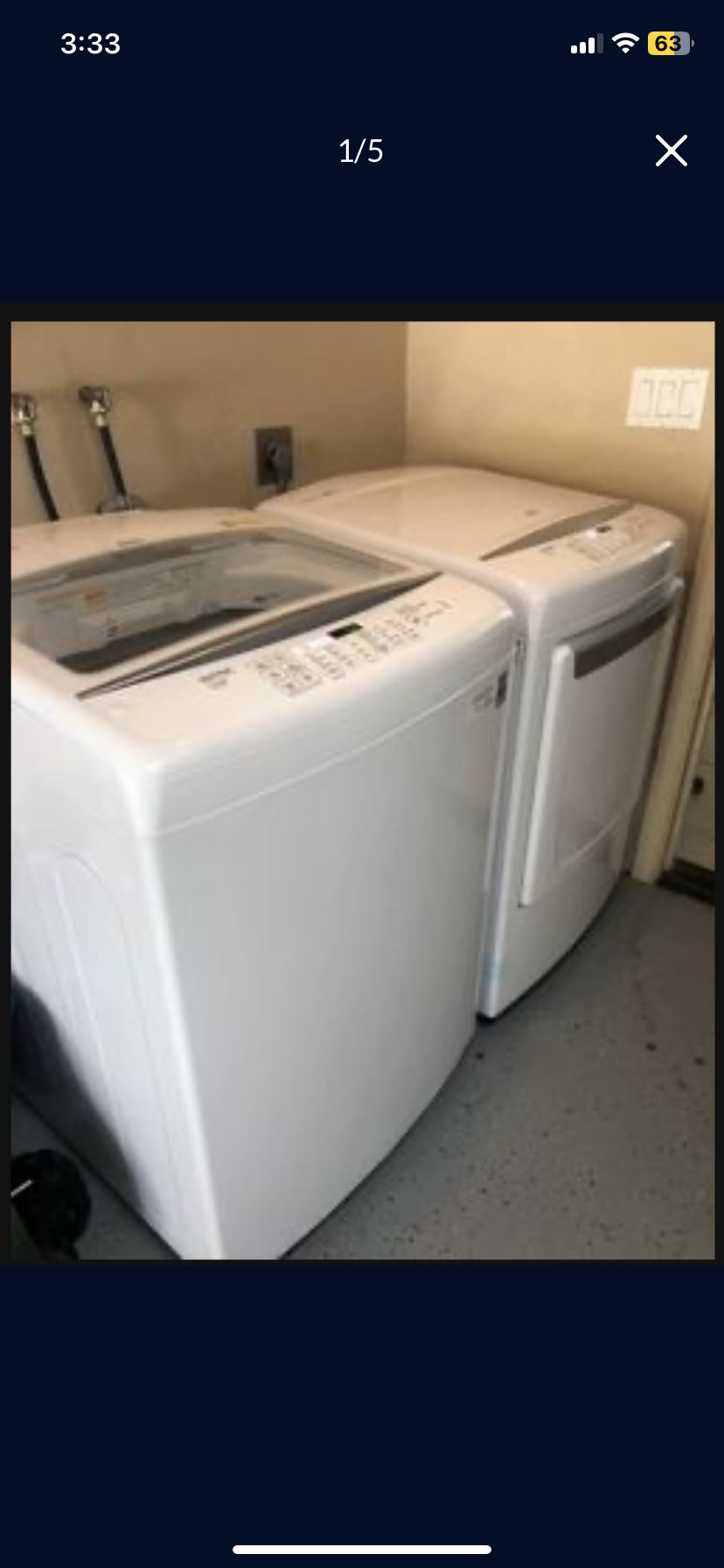 New LG washer & dryer