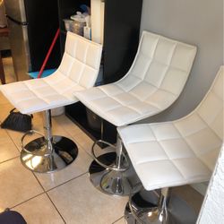 3 Leather Chairs (stools)