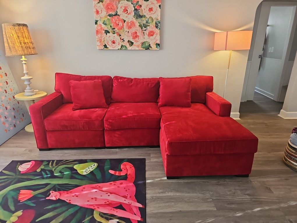 Red Couch/sofa No Pets . Less Than 1 Year Macy's