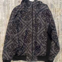 Champs Sports Black Paisley Zip-Up Hoodie size large  Stylish black hoodie 