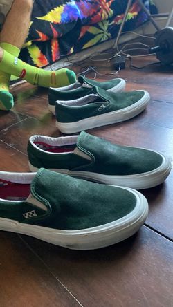 Green suede vans slip on 30 dollars sl 10/5