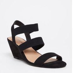 Black Elastic Strap Wedge (WW) - Torrid