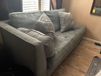 Grayish blue chase lounge sofa loveseat