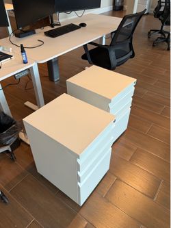 Guizeeopo 3-Drawer Locking Mobile File Cabinet – Matte White