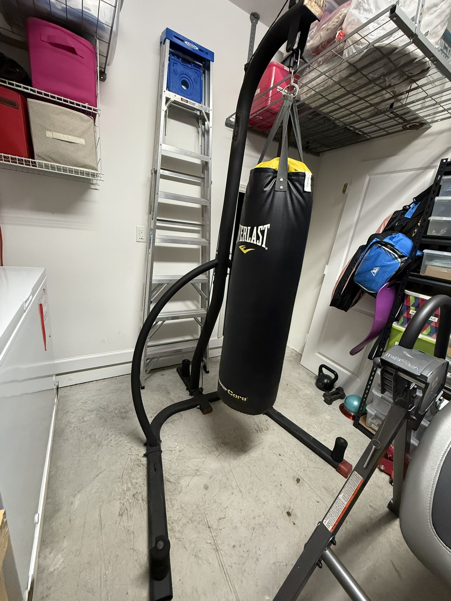 Everlast Punching Bag with stand and two gloves (pickup only)