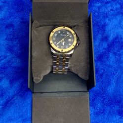 Bulova Marine Star Mens Diamond Black Dial Two Tone Stainless Steel 44mm Watch 98D175 Date Wristwatch Quartz Water Resistant 100ml  