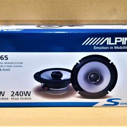 🚨 No Credit Needed 🚨 Alpine Car Speakers 1-Set S-Series 6 1/2" 2-Way Coaxial Speaker System 240 Watts S2-S65 🚨 Payment Options Available 🚨