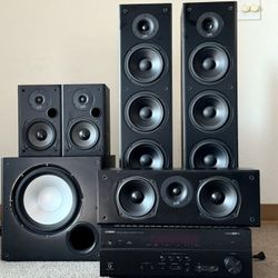 Home Theater, Yamaha RX-V479, Polk Audio Speakers and Subwoofer