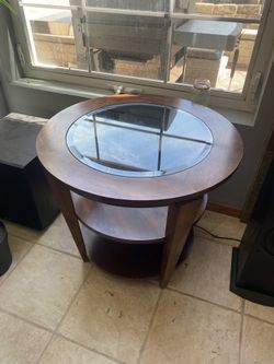 Small End Table With Glass Top
