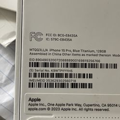 Iphone 15 Pro Sealed. Verizon Lock