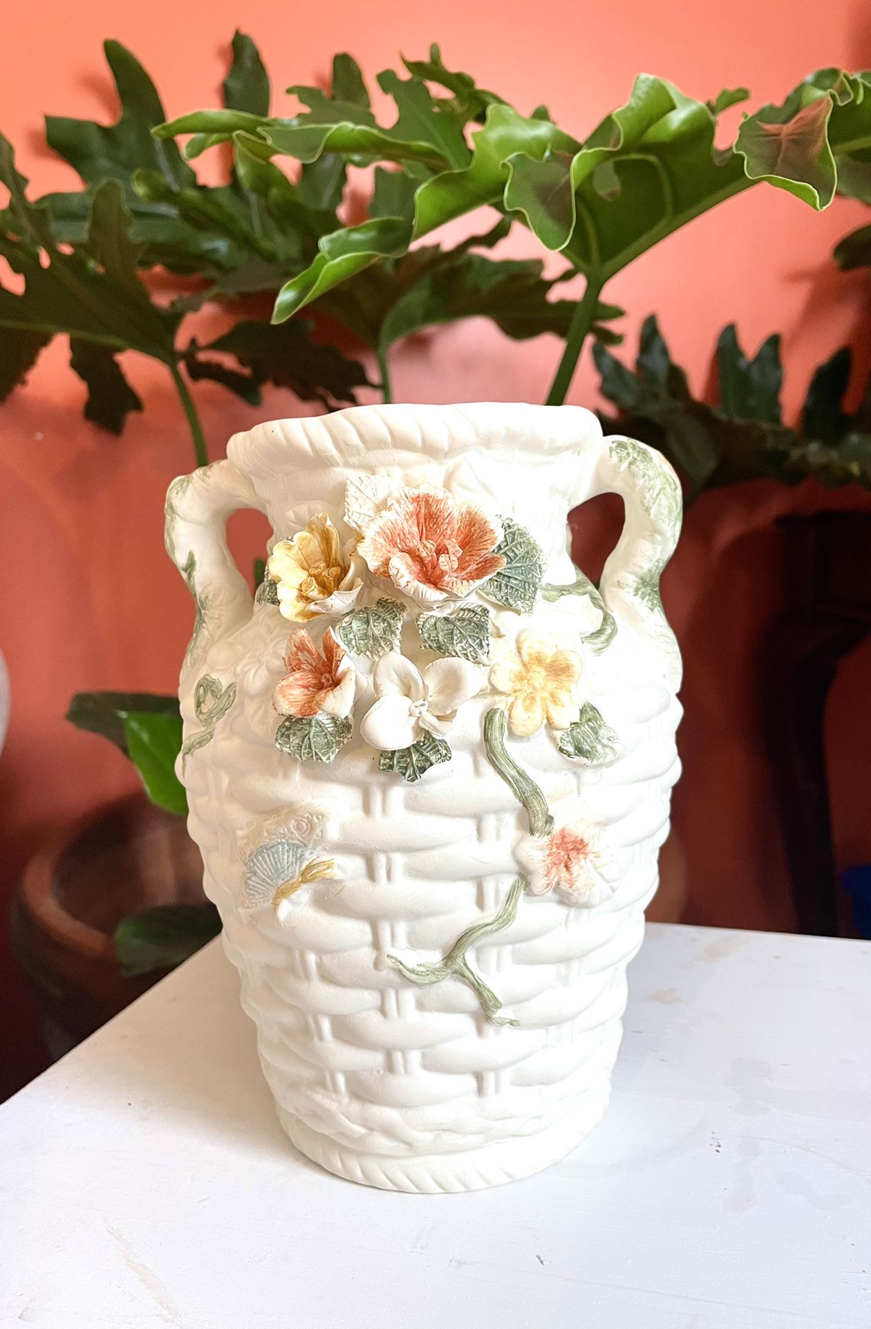 Porcelain flowered vase 