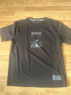 BOSS Super Bowl LVIII Men's One Size Black Graphic Logo Short Sleeve Crew Tee
