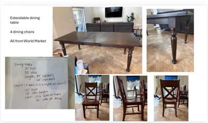 World market Dining table & 4 chairs