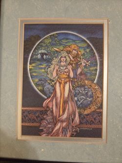 The Cup Of Magic Vintage Wall Painting Signed 