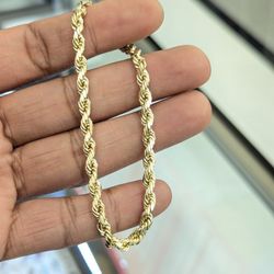 10kt Real Gold Rope Bracelet 4.8 mm 8.5 Inches 