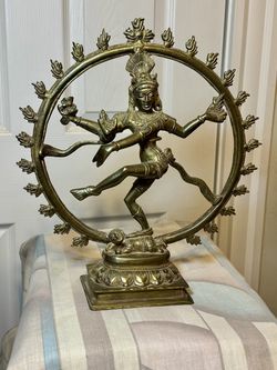 Shiva Nataraja - 12" tall brass statue / Hindu murti / 5 lb. 5 oz.