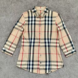 Authentic Burberry Check Shirt In Cotton