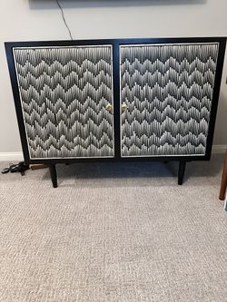 Black cabinet W/ Ivory Inlay