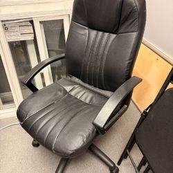 Black Faux, Leather Executive Office Chair (And Other Office Equipment