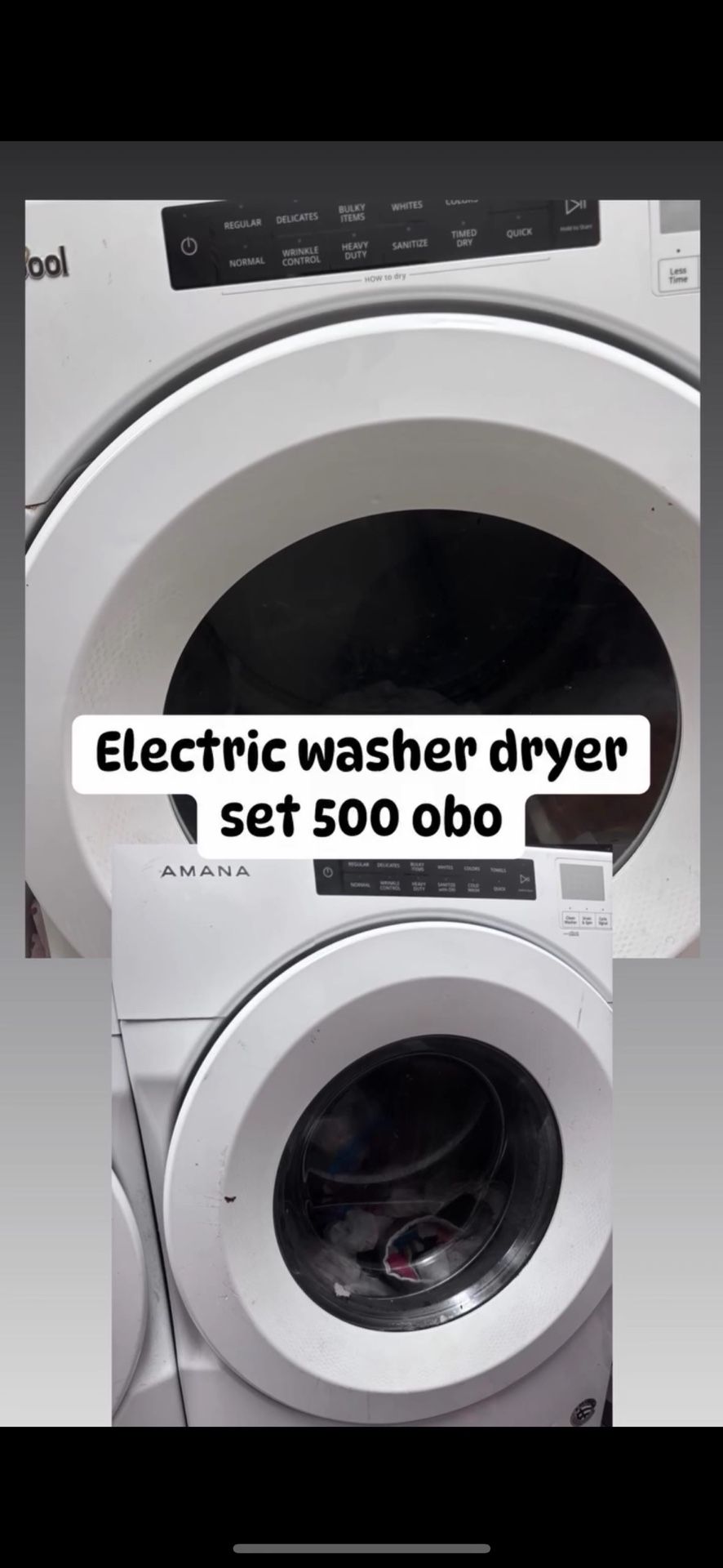 Front loader, washer, and dryer set