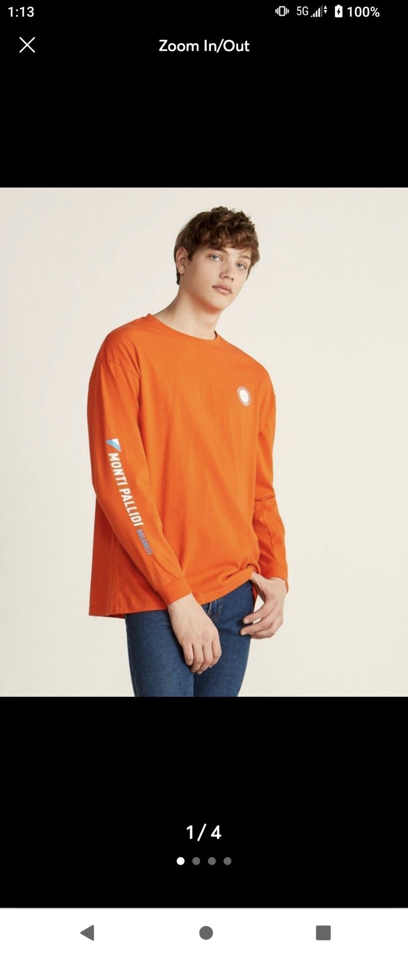 Stampd Orange Monti Tee Long Sleeve Sweatshirt Size M