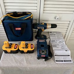 Ryobi ONE+ 18V Cordless Drill Driver Kit 2 Batteries Charger Bag
