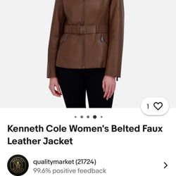 Kenneth Cole Brown Leather Jacket 