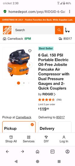 Ridgid Air Compressor 150 PSI