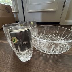 Waterford Crystal Bowl And Glasses 