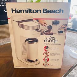New box Hamilton Beach 47621 The Scoop Single Serve Coffee Maker & Fast Grounds Brewer for 8-14oz. Cups, Brews in Minutes, Next Gen, White 8-14oz. Cup