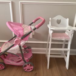 Doll Stroller and High Chair
