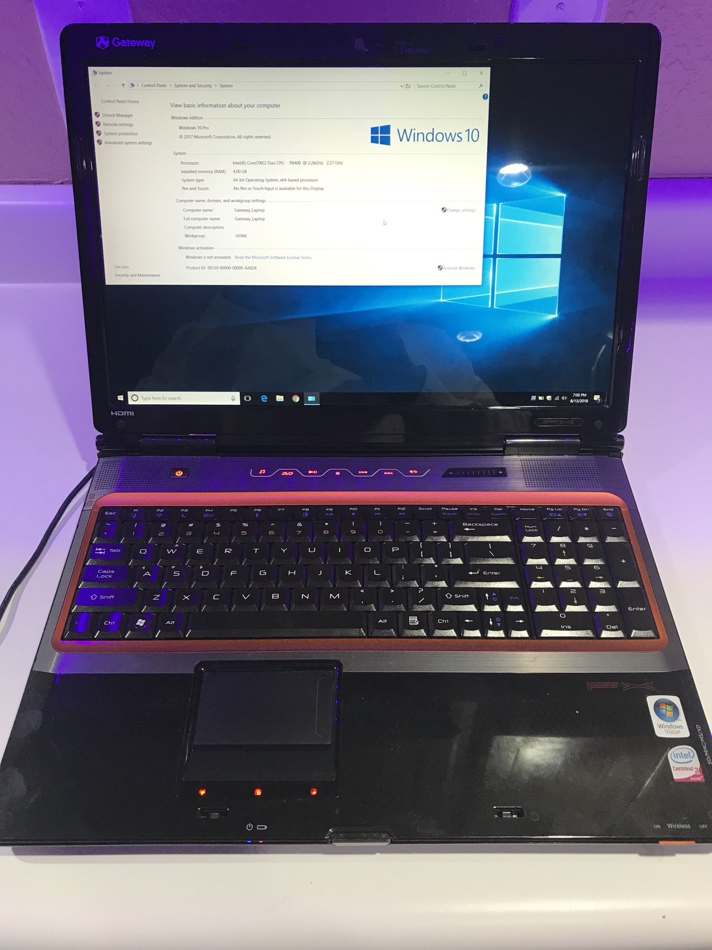 Gateway P-7811 - FX Edition - 17" - Core 2 Duo P8400 - 4 GB RAM - 250 GB HDD