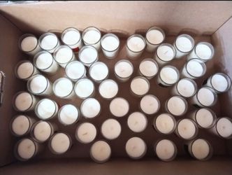 Set of 50 Glass Jar Scented Votive Candles 2.3 Ounces 25 Various Scents
